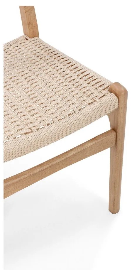 Scaune de dining în culoare naturală 2 buc. din lemn de arbore de cauciuc Biel – MOME