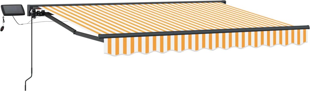 vidaXL Cadru manual de marchiză cu LED-uri Galben și alb 3,5 x 2,5 m