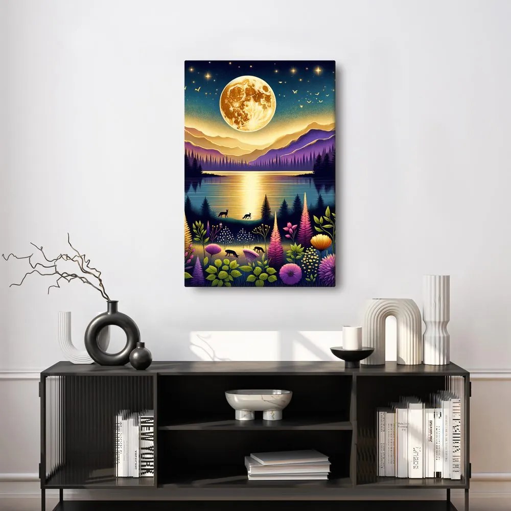 Tablou peisaj nocturn magic cu lună