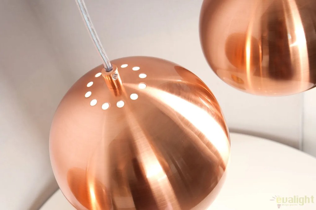 Lustra cu 3 pendule design modern Copper Ball A-22975 VC