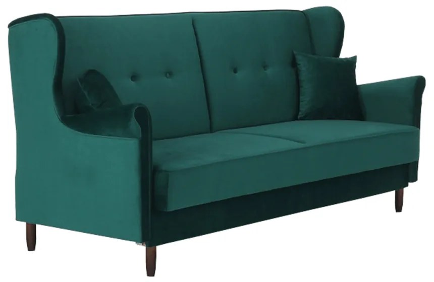 Canapea extensibilă, material textil verde, COLUMBUS