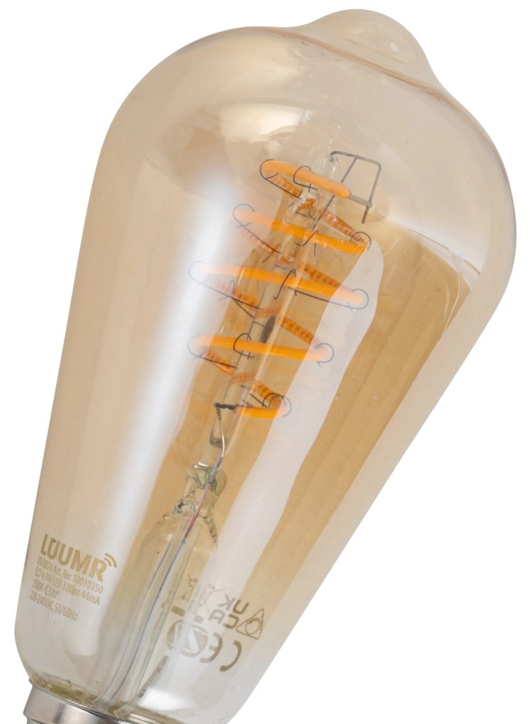 Set de 5 becuri LED inteligente E27, reglabile, ST64, culoarea chihlimbarului, 4,9 W, 320 lm, 2500 K, Zigbee