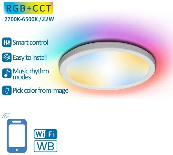 Plafonieră LED RGBW dimabilă Aigostar LED/22W/230V 2700-6500K Wi-Fi