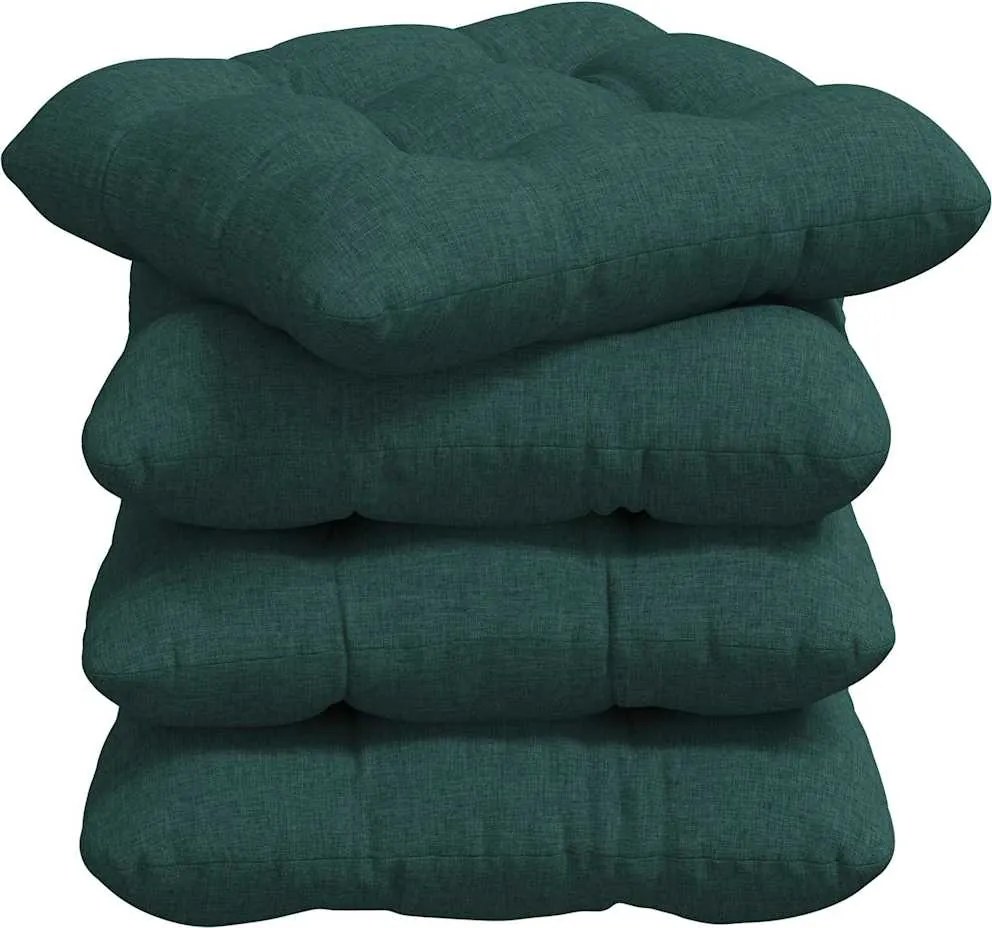 vidaXL Perne de Șezut 4 pcs Verde închis 40 x 40 x 12 cm țesătură