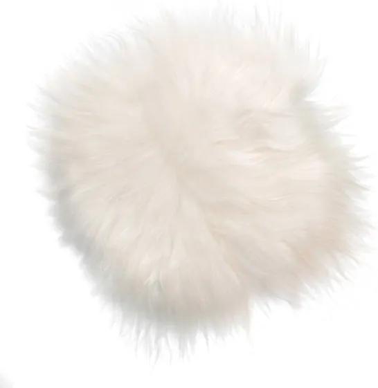 Perna rotunda din lana pentru sezut 35 cm Icelandic White HK Living