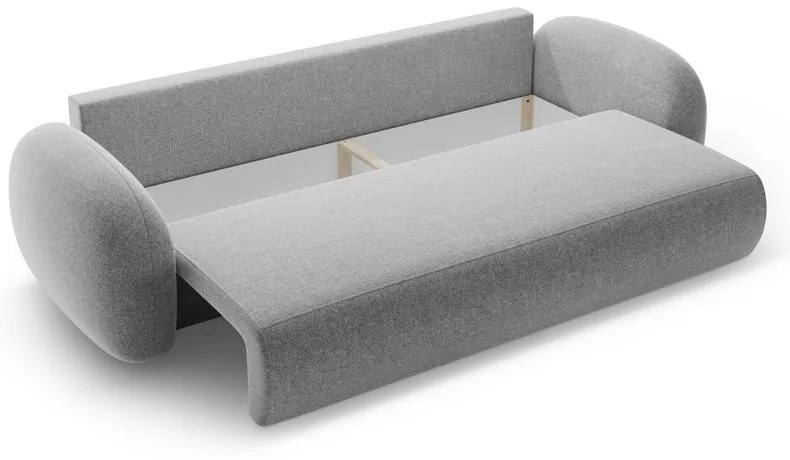 Canapea gri deschis extensibilă/cu spațiu de depozitare cu tapițerie din chenille 262 cm Tonale – Cosmopolitan Design