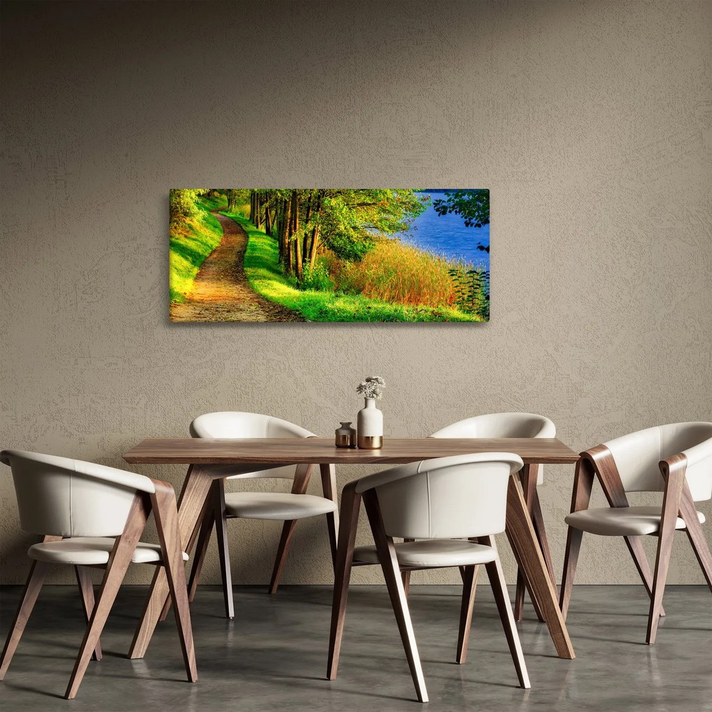 Tablou - poteci pe malul apei (120x50 cm)