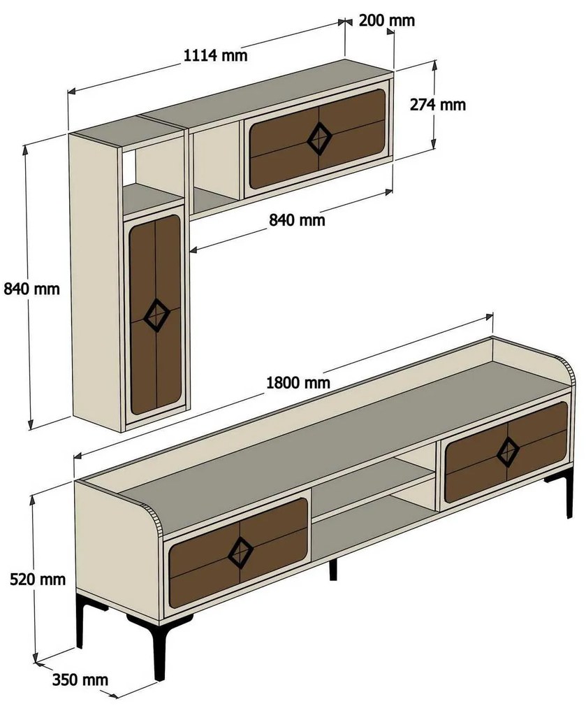 Mobilier living Simba (Nuc + albastru). 1089162