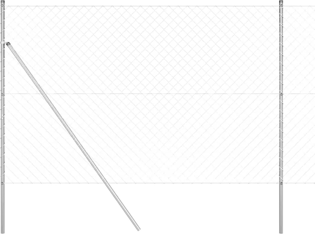 vidaXL Stâlp de gard. Argintiu 10 x 1,6 m (plasă 60 x 60 mm) Oțel