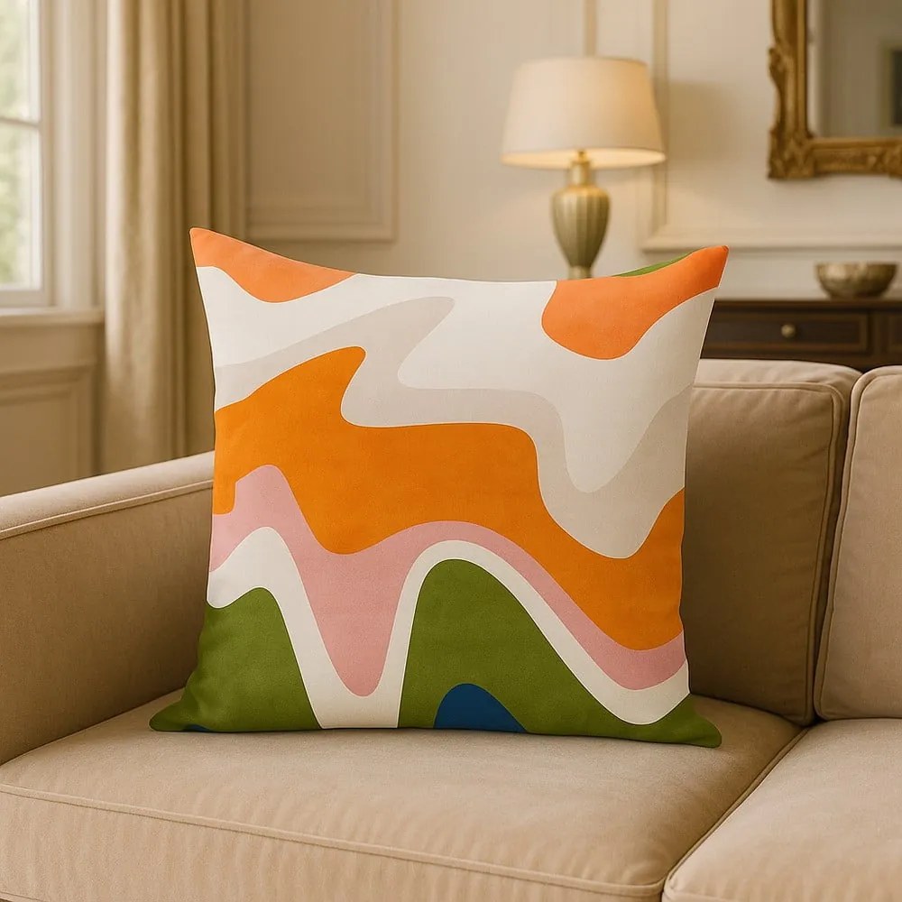 Față de pernă 43x43 cm Squiggly Orange – Mila Home