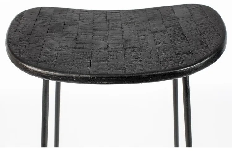 Scaun de bar negru 2 buc. (înălțime șezut 62 cm) Tangle – White Label