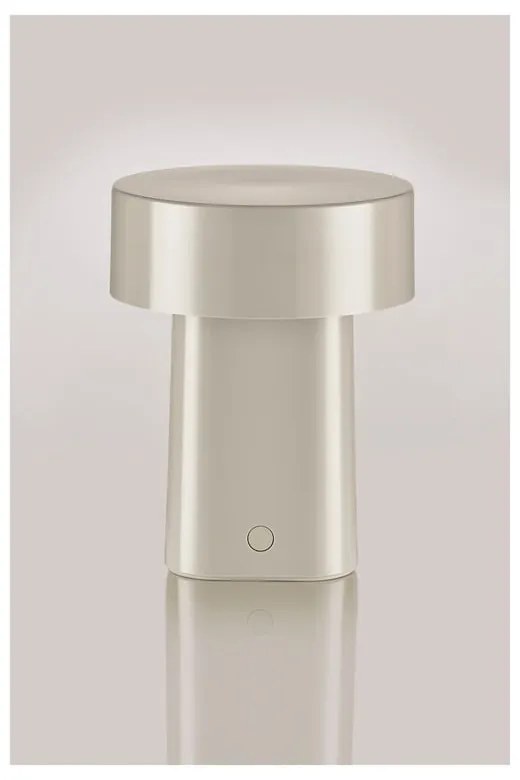 Veioză grej LED din plastic (înălțime 18 cm) Oblong – Zone