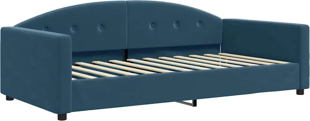 vidaXL Pat de zi, albastru, 100x200 cm, catifea