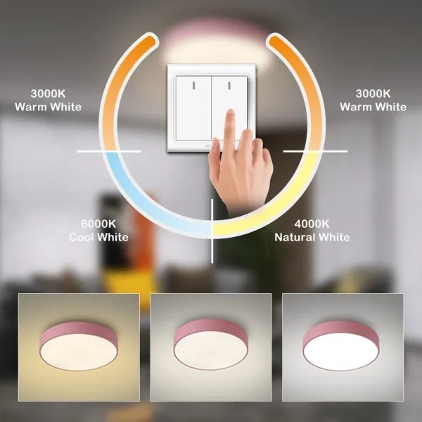 Brilagi - Plafonieră LED POOL LED/36W/230V 3000/4000/6000K 30 cm roz