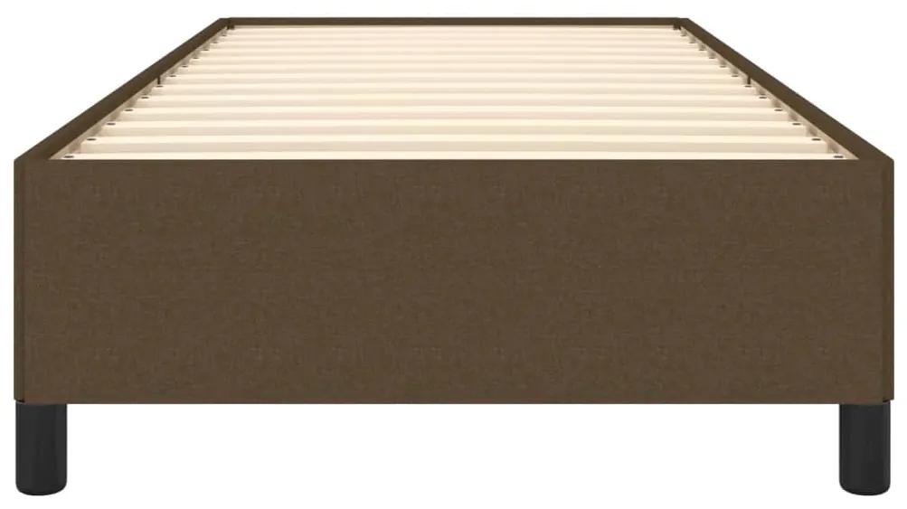 Cadru de pat, maro inchis, 90x190 cm, material textil Maro inchis, 35 cm, 90 x 190 cm