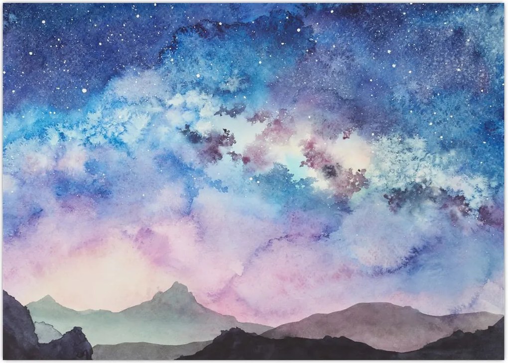 Tablou - Calea lactee, aquarel (70x50 cm)