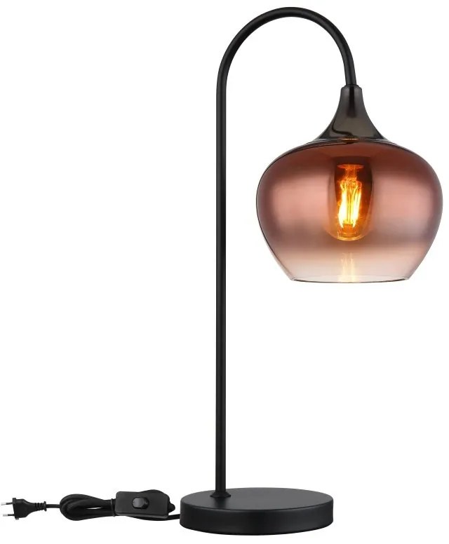 Veioza/Lampa de masa design modern MAXY negru/cupru