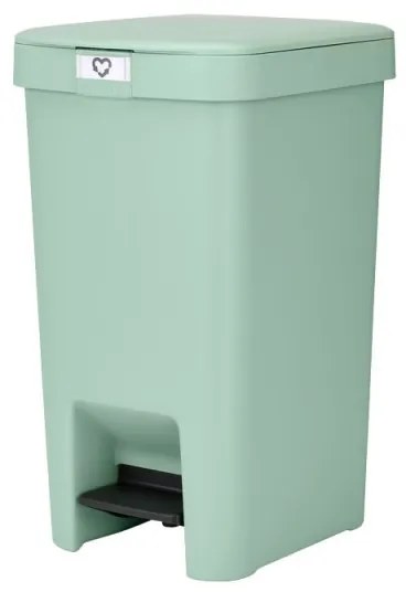 Coș cu pedală Brabantia StepUp 1008481, 16 L, Materiale ecologice, Deschidere mare, Verde deschis