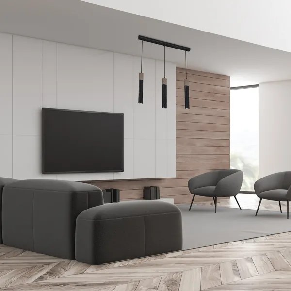 Lustră pe cablu SOLO 3xGU10/MR11/40W/230V neagră