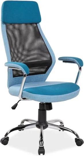 Scaun de birou ergonomic tapitat cu stofa Q336 Blue 50x65x127 cm