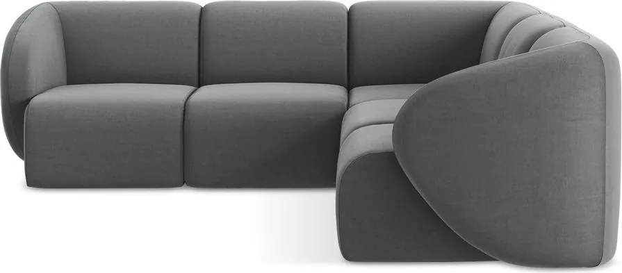 Colțar gri cu tapițerie din catifea Lani – Makamii