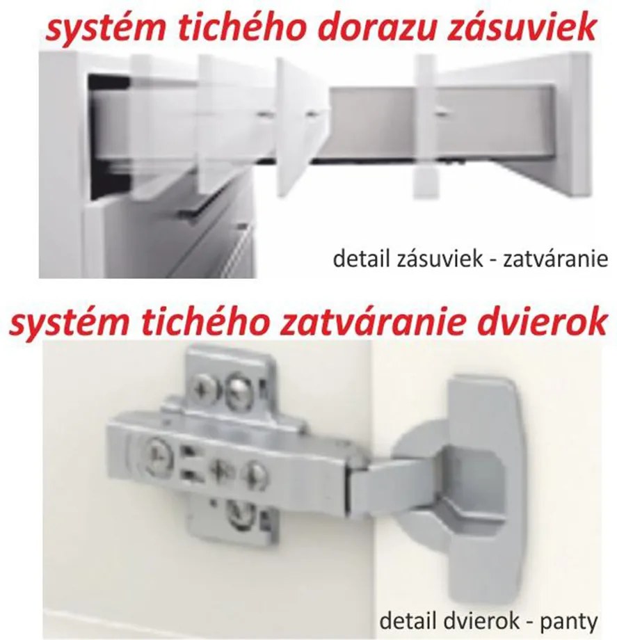 Dulap superior cu 2 uşi orizontale, alb super luciu HG, LINE ALB G80