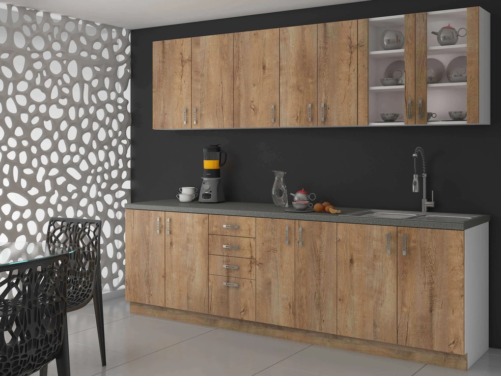 Dulap superior de bucătărie pe colț Sylrona 58 x 58 GN 72 1F (stejar lefkas + alb). 1032951