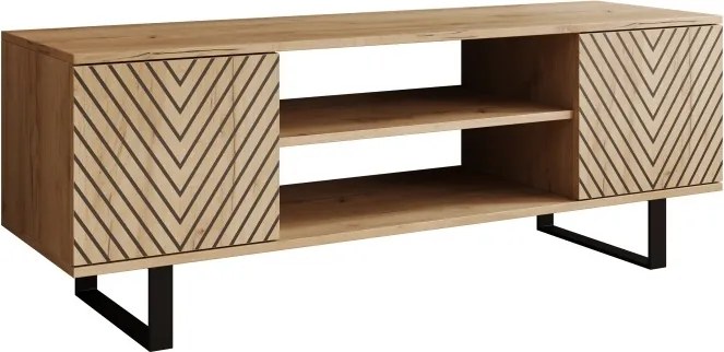 Comodă TV TV Lorello Herringbone cm – 135x40x49 cm – Oak Craft