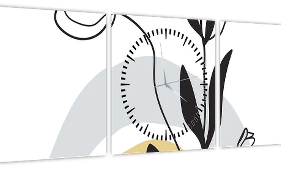 Tablou - Flori într-o vază N⁰1 (cu ceas) (90x30 cm)