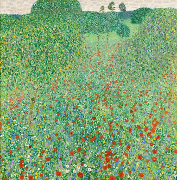 Reproducere Blossoming poppies, Gustav Klimt