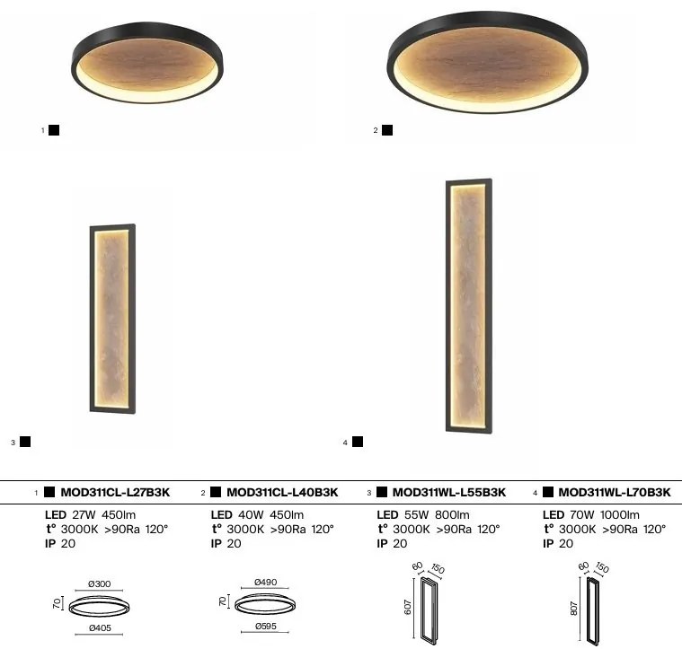 Aplica de perete LED, Piatra naturala, Orign 55W