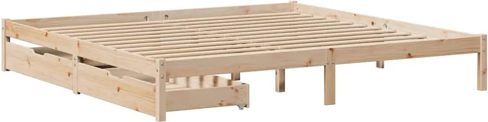 vidaXL Cadru de pat fără saltea, 200x200 cm, lemn masiv pin