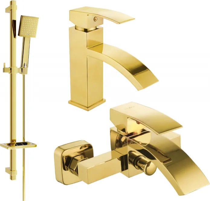 Mexen Libra DQ45 set pentru baie, auriu - 745103DQ45-50