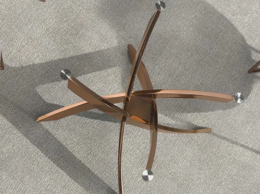 Masa dreptunghiulara design modern Veola auriu roze 150x95cm