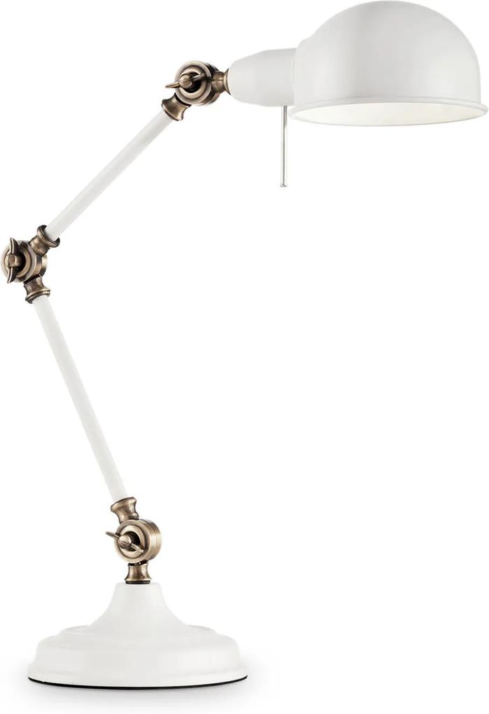 Lampa De Birou Ideal Lux Truman Tl1 Bianco E27, Alb, 145198, Italia