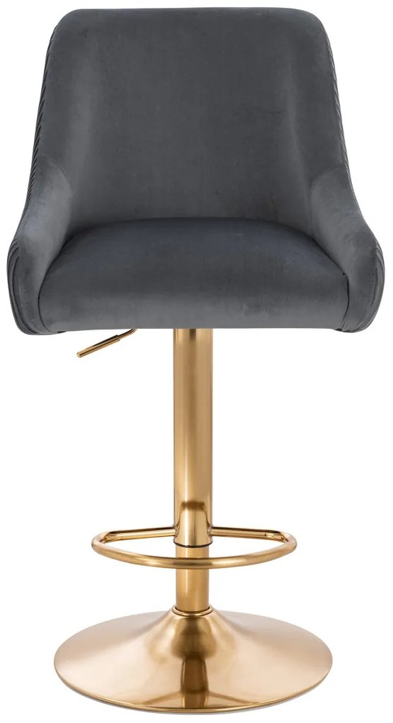 HR920W Scaun Grafit din Catifea cu Bază Aurie