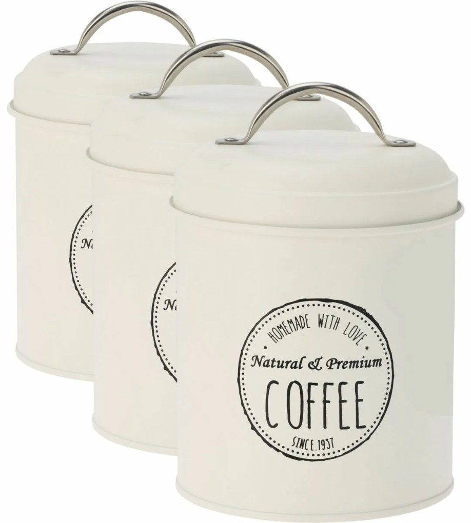 Set de cutii metalice pentru alimente Excellent Houseware 11 x 16 cm, 3 buc, crem, S