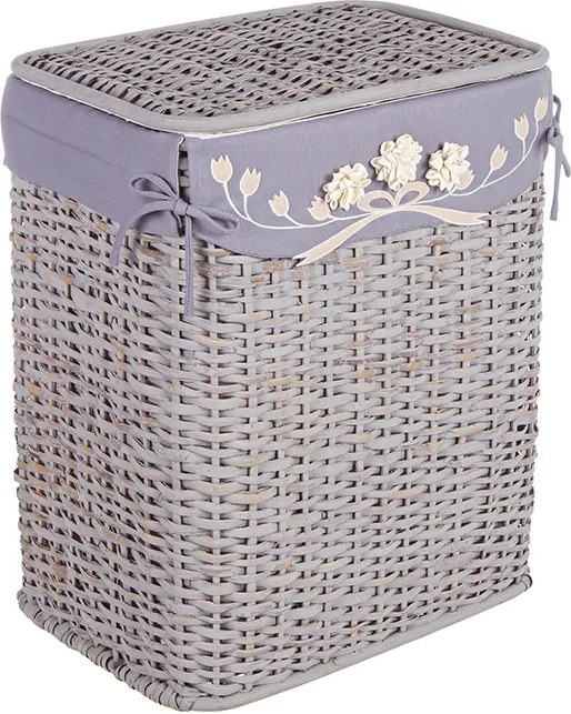 Cos rufe din rattan albastru Elegance 43x30x53H