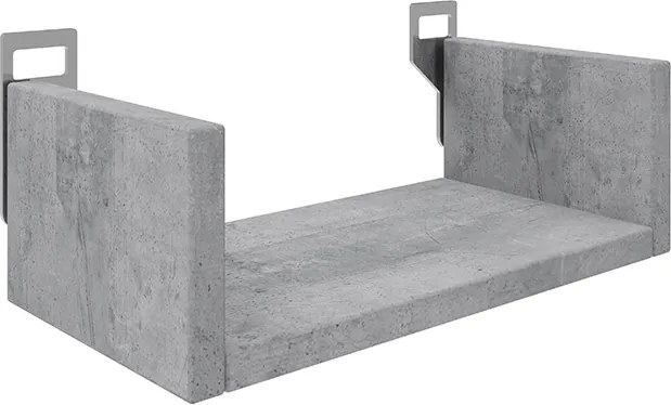 Etajera de perete Dervana din PAL melaminat, gri ciment, 30x15x10 cm