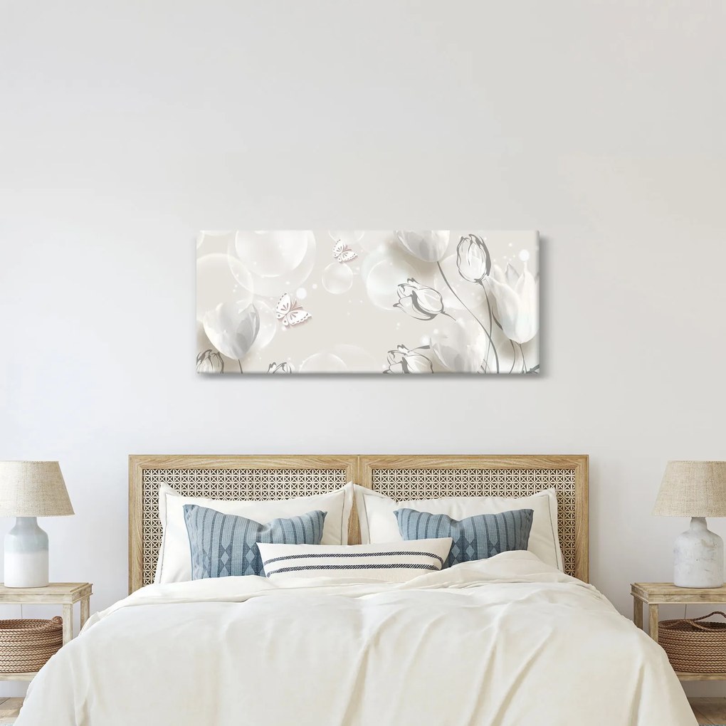 Tablou - Lalele între bule (120x50 cm)