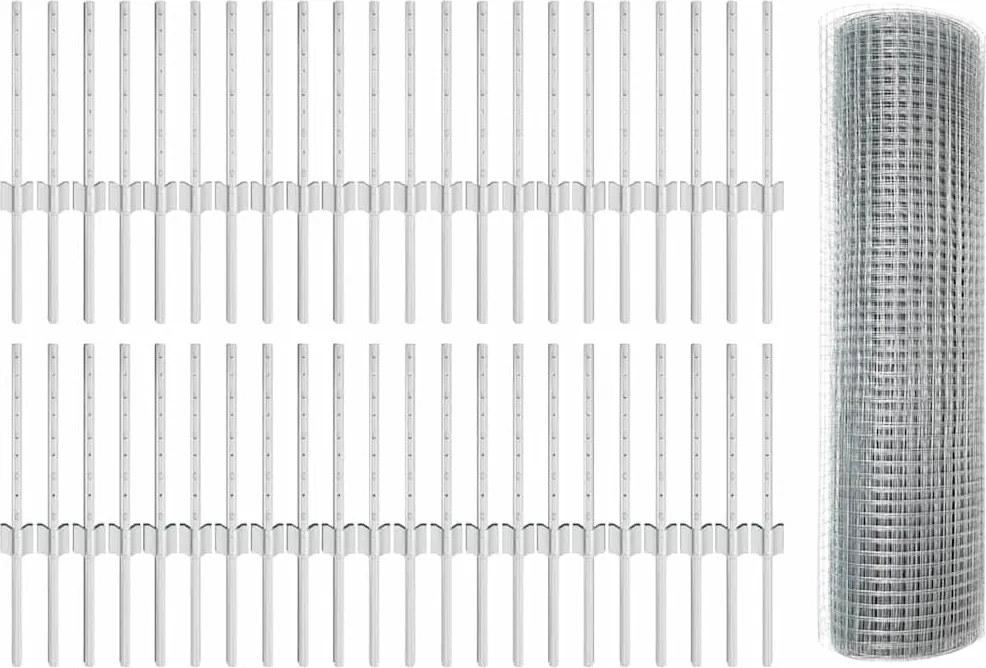 vidaXL Gard cu Stâlp Argintiu 0,4 x 100 m Oțel