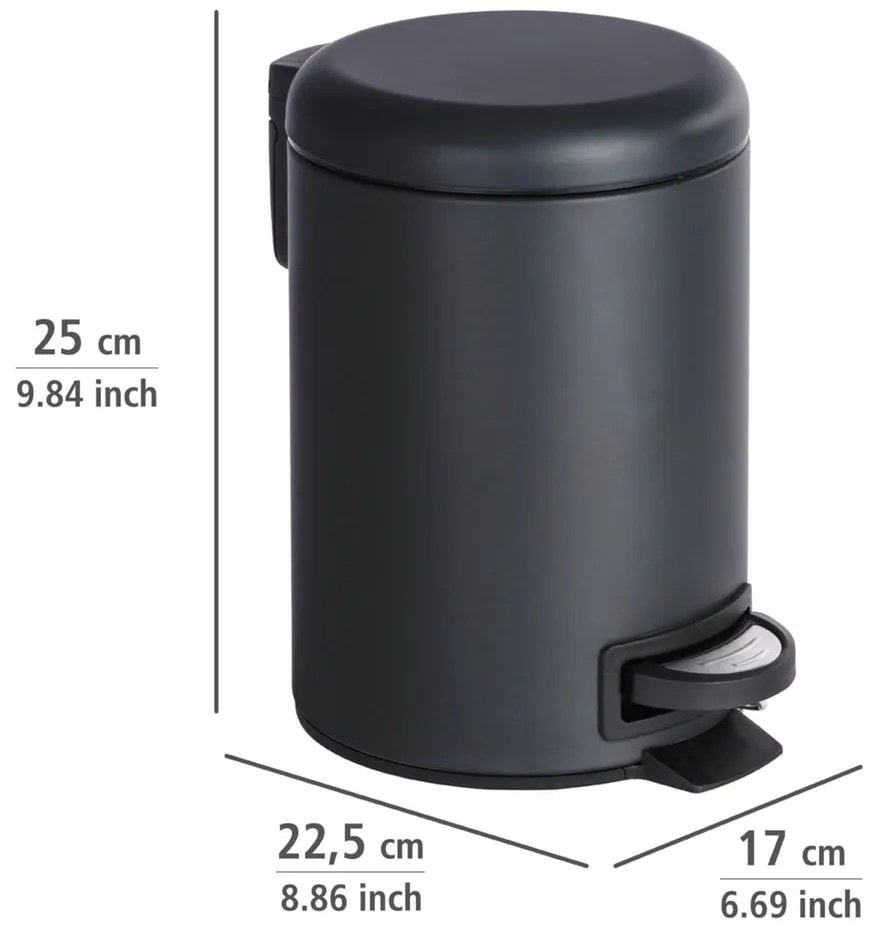 Coș deșeuri Wenko Leman, 3L, negru