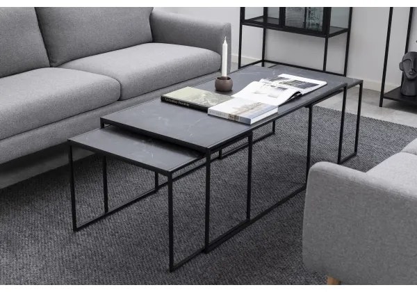 Set de 3 măsuțe de cafea ALMA, antracit