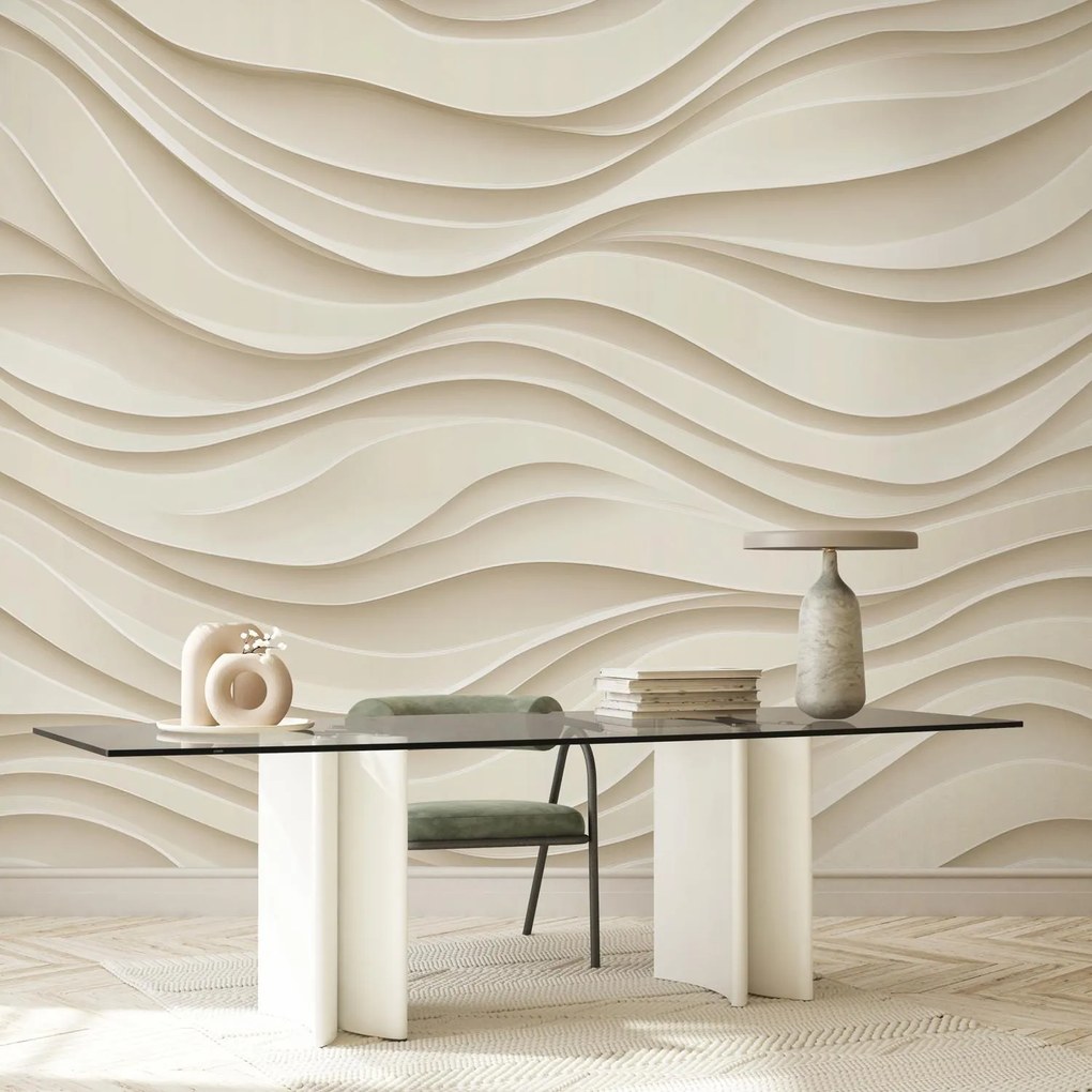 Fototapet - Linii ondulate 3D (147x102 cm)