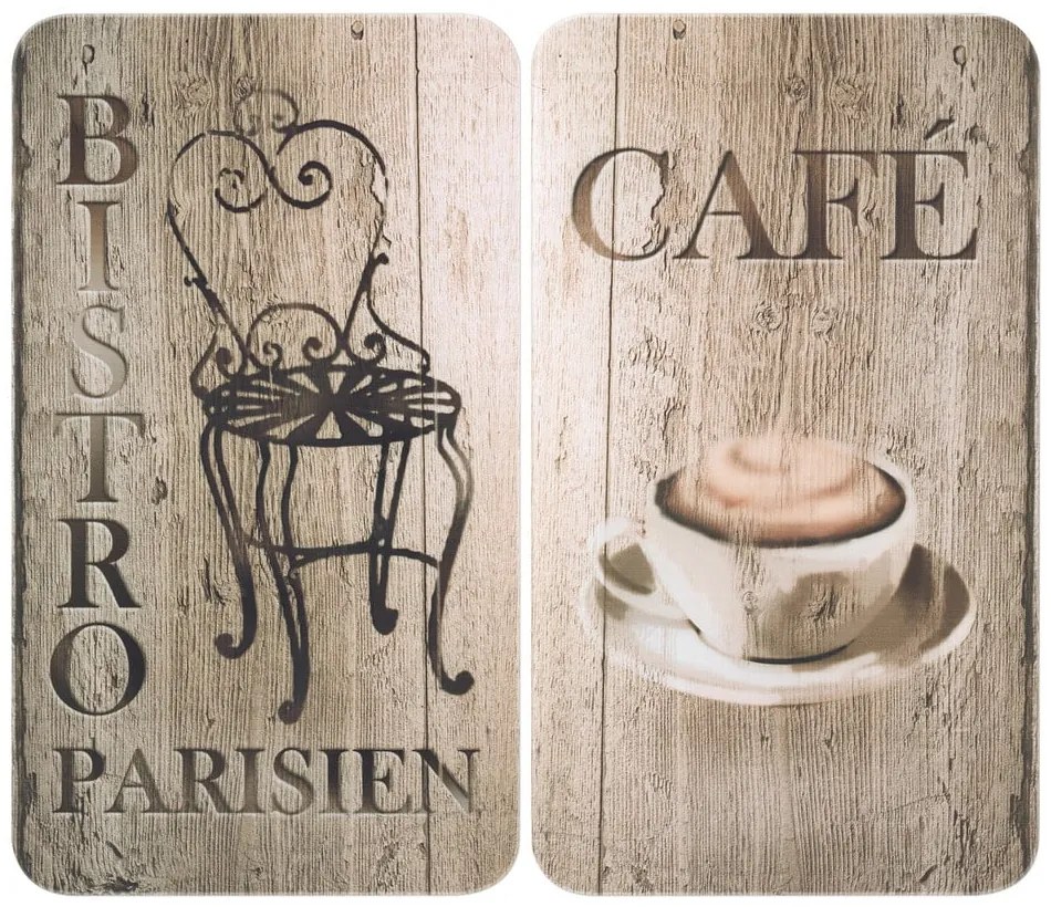 Set 2 protecții din sticlă pentru aragaz Wenko Bistrot, 52 x 30 cm
