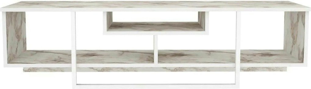 Comoda TV ASAL 150, alb/bej, PAL melaminat, 150x35x40 cm