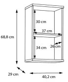 Dulap de baie suspendat VENOM, alb/stejar Artisan