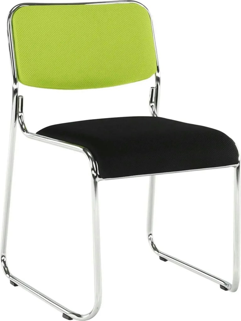 Scaun BULUT, verde/negru/crom, piele ecologica/metal, 50x56x76 cm