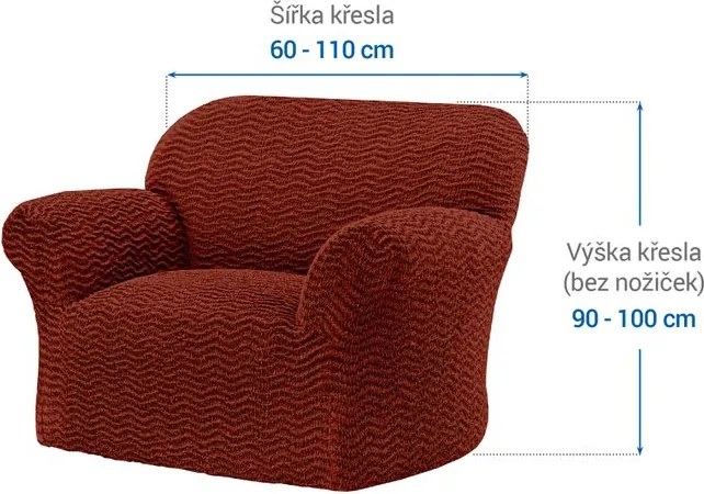 Gaico Huse bielastice CRISTINA cupru fotoliu (l. 60 - 110 cm)