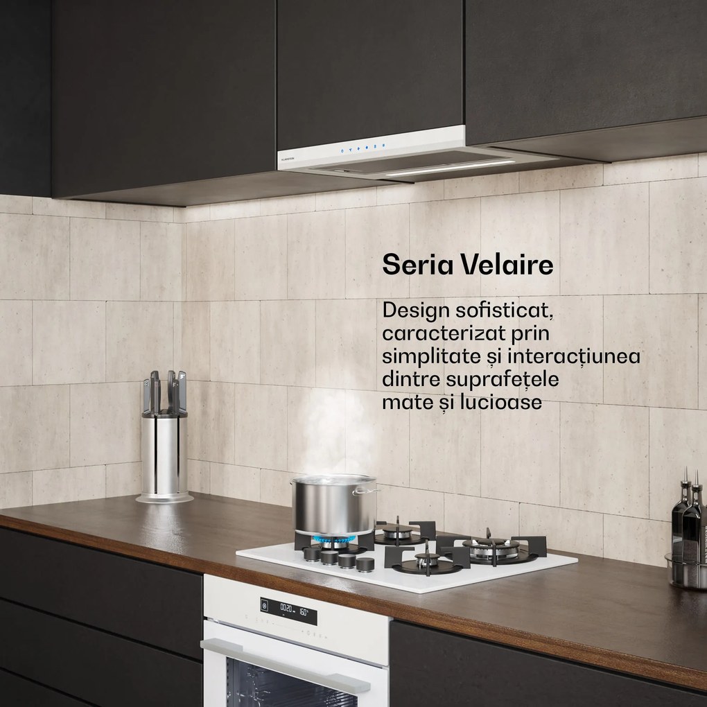 Klarstein Velaire hotă extractoare extensibilă 60 cm | Elegantă, minimalistă, puternică | EEC A++ | 891 m³/h